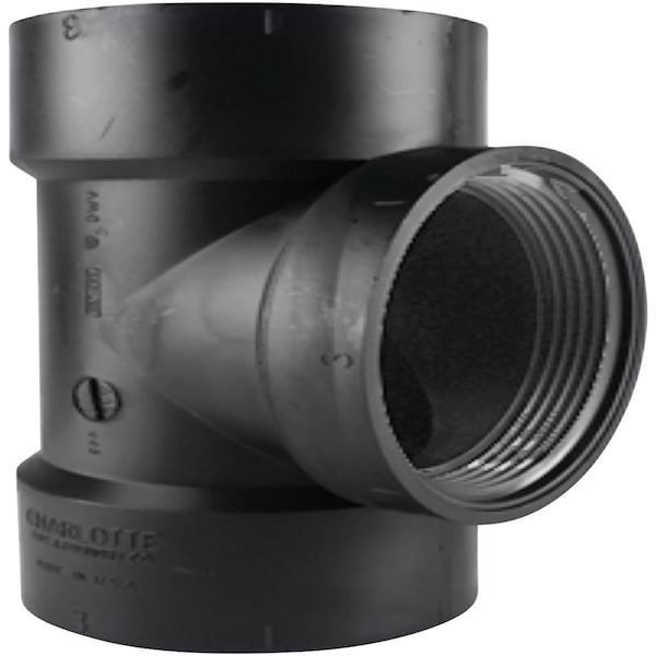Charlotte Pipe And Foundry 1-1/2 In. Hub x Hub x FIP Test ABS Cleanout Tee ABS 00445 0600HA - main